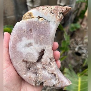 Brazilian Pink Amethyst Crystal Druzy Moon
